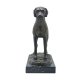 Figur Deutscher Drahthaar bronziert 20cm auf Marmorsockel