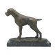 Figur Deutscher Drahthaar bronziert 20cm auf Marmorsockel