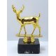 Figur Hirsch goldfarben   H=144mm mit  Marmorsockel 6x6x3cm incl.Montage