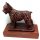 Figur Hund Bouvier  bronzefarben auf Sockel 19 cm  incl einer Gravur