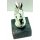 Figur Kaninchen Glanz-Silber 12cm incl. einer Gravur