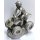 Figur Quadfahrer silberfarben H.18cm