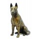 Figur Schferhund sitzend  bronziert 19cm