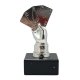 Figur Skat / Pokern  Glanz-Silber auf Marmorsockel 130MM