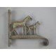 Wandhaken Pferde Gueisen farbig L.17cm H.19cm