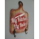 Wandschild mit Kleiderhacken Holz meine Kcke My Kitchen H.43cm x B.27cm