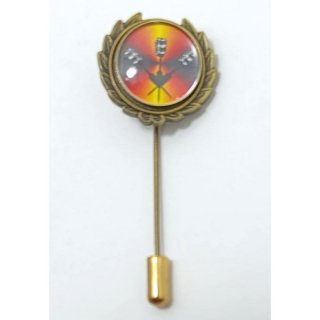 Anstecker 16 mm Bronze incl.15mm Emblem  nach Ihrer Vorlage lange Nadel mit Nadelsicherung rckseitig ab 10 Stck