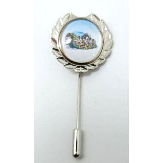 Anstecker 16 mm silber incl.15mm Emblem  nach Ihrer Vorlage  lange Nadel mit Nadelsicherung rckseitig ab 10 Stck