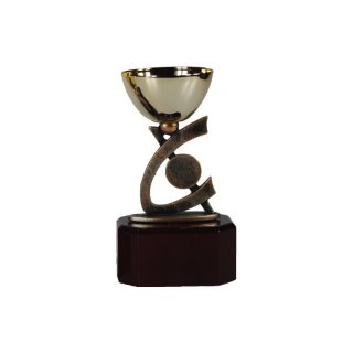 Award-Cup H=190mm auf Holzsackel, Gravur im Preis enthalten.