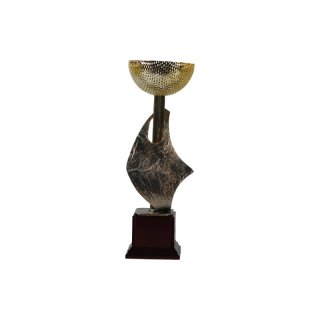 Award-Cup H=270mm auf Holzsackel, Gravur im Preis enthalten.