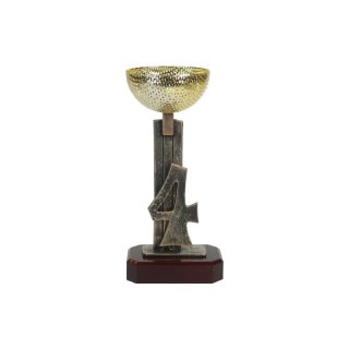 Award-Cup H=275mm auf Holzsackel, Gravur im Preis enthalten.