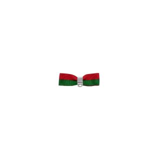 Bandschleife Rot-Grn  ca. 45 x 15 mm