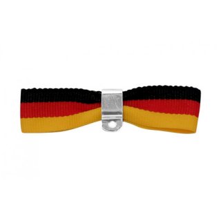 Bandschleife Schwarz-Rot-Gelb ca. 45 x 15 mm
