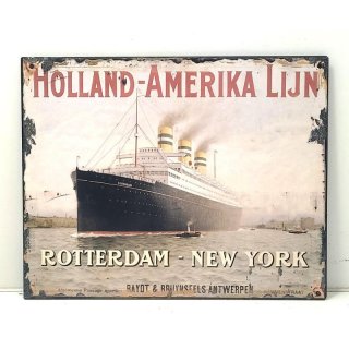 Blechschild / Wandschild Eisen Holland-Amerika Lijn H.20x25cm Gewicht 0,3 kg