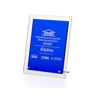 Blue Angular Award 230 mm, Preis ist incl.Text & Logogravur, keine weiteren Kosten