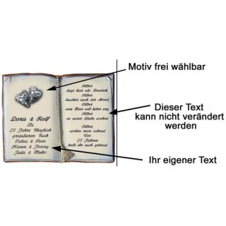 Buch mit Spruch Silberhochzeit 27x22cm personalisierbar