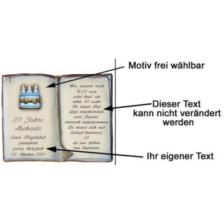 Buch mit Spruch zum 30. Geburtstag 27x22 cm personalisierbar