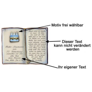 Buch mit Spruch zum 30. Geburtstag 27x22 cm personalisierbar