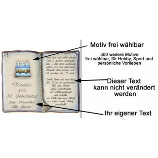 Buch mit Spruch zum 30. Geburtstag 27x22 cm personalisierbar