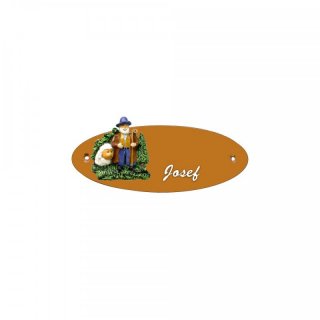 Namensschild Oval- Klassik 170x70mm  Terrakotta Motiv Schfer