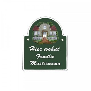 Das Decoramic Namensschild ist in den Farben terrakotta, grn, blau & braun lieferbar