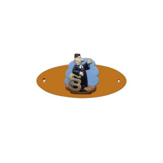 Namensschild Oval- Klassik 170x70mm  Terrakotta Motiv Justiz