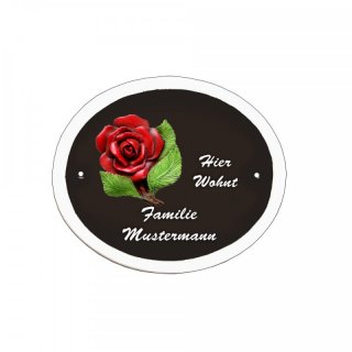 Das Namensschild Decoramic hier mit dem Motiv Rose