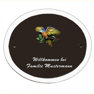 Das Namensschild Decoramic hier mit dem Motiv Vogel