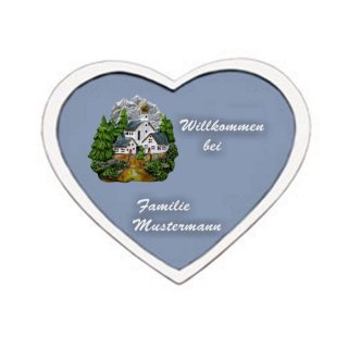 Das Namensschild Decoramic ist in drei Gren lieferbar. Motiv Dorf in den Bergen