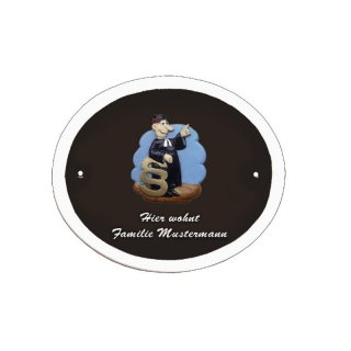 Das Namensschild Decoramic ist in drei Gren lieferbar. Motiv Justiz