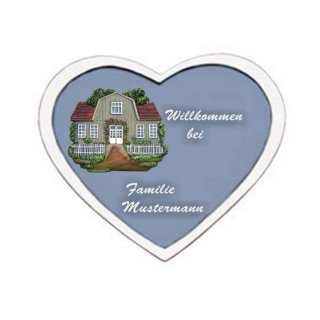 Das Namensschild Decoramic ist in drei Gren lieferbar. Motiv graues Haus
