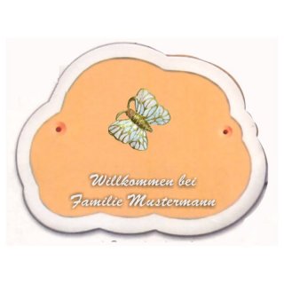 Decoramic Wolkentraum 624 Toskana, Motiv Schmetterling wei-gold