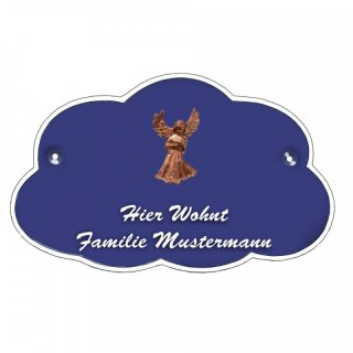 Decoramic Wolkentraum Blau, Motiv Engel Buch bronze