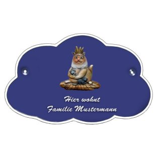 Decoramic Wolkentraum Blau, Motiv Katze mit Krone
