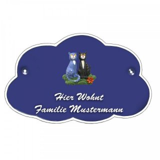 Decoramic Wolkentraum Blau, Motiv Katzen sitzend