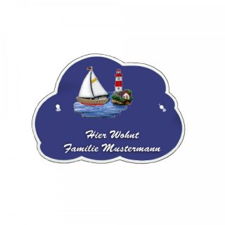 Decoramic Wolkentraum Blau, Motiv Segelschiff