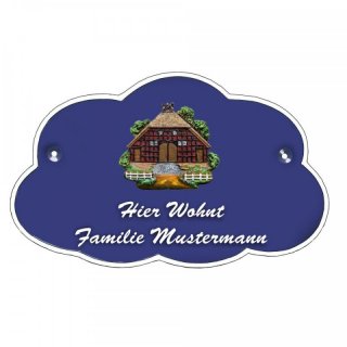 Decoramic Wolkentraum Blau, Motiv Worpsweder Bauernhaus