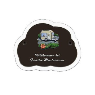 Decoramic Wolkentraum Braun, Motiv Campingwagen