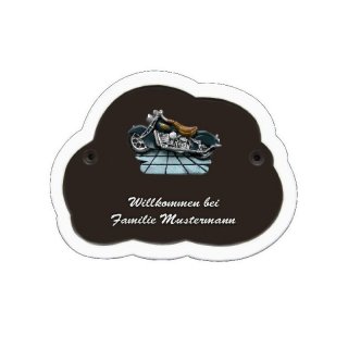 Decoramic Wolkentraum Braun, Motiv Motorrad