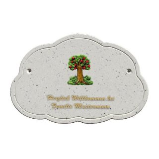 Decoramic Wolkentraum Granitgrau, Motiv Baum pfel