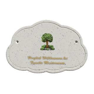 Decoramic Wolkentraum Granitgrau, Motiv Baum