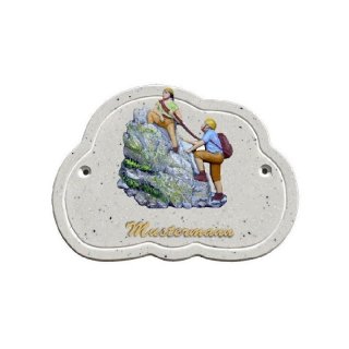 Decoramic Wolkentraum Granitgrau, Motiv Bergsteiger