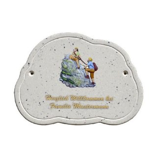 Decoramic Wolkentraum Granitgrau, Motiv Bergsteiger