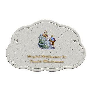 Decoramic Wolkentraum Granitgrau, Motiv Bergsteiger