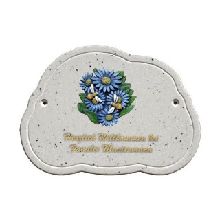 Decoramic Wolkentraum Granitgrau, Motiv Blumen Bienen