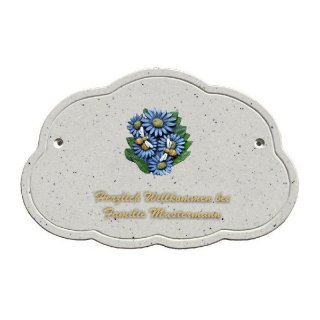 Decoramic Wolkentraum Granitgrau, Motiv Blumen Bienen
