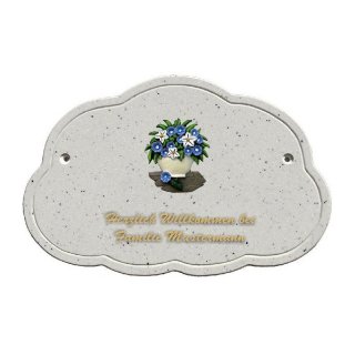 Decoramic Wolkentraum Granitgrau, Motiv Blumentopf gro