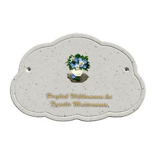 Decoramic Wolkentraum Granitgrau, Motiv Blumentopf mittel