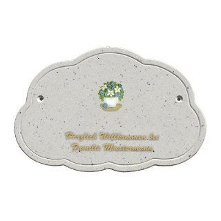 Decoramic Wolkentraum Granitgrau, Motiv Blumentopf