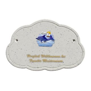 Decoramic Wolkentraum Granitgrau, Motiv Delphin